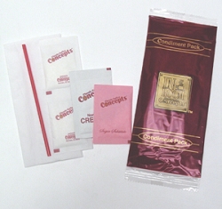Hotel-Restaurant Hot Beverage Condiment Kit with Napkin, (2 sugar, 1 creamer, 1 sugar substitute, 1 stirrer stick), 200 Ct (OUT OF STOCK)